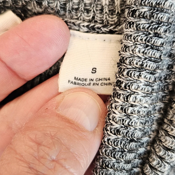 Moth Anthropologie Womens Black & Ivory Marbled Turtle Neck Sweater Sz S - Picture 6 of 16